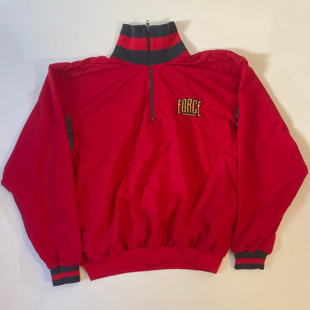 VTG 1992 Nike Air Force Basketball 1/4 Zip Jacket Mens Medium Windbreaker Lined